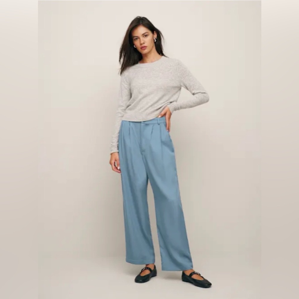 Reformation Mason Cropped Pant Blue - Size 4